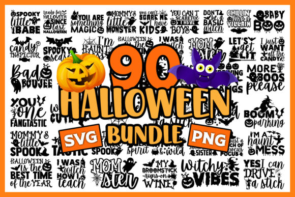 Halloween SVG Bundle 90 Designs for Graphics and Crafts